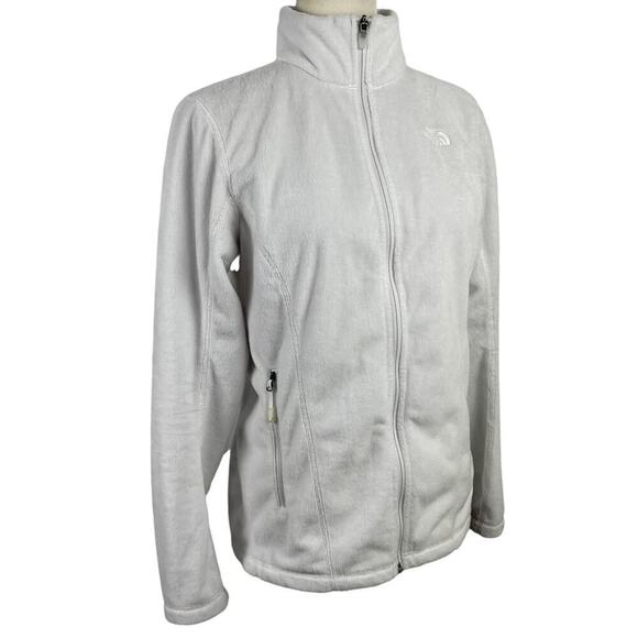 Women’s The North Face Helata Full Zip Fleece Fuzzy Jacket White Size Medium - Picture 7 of 15